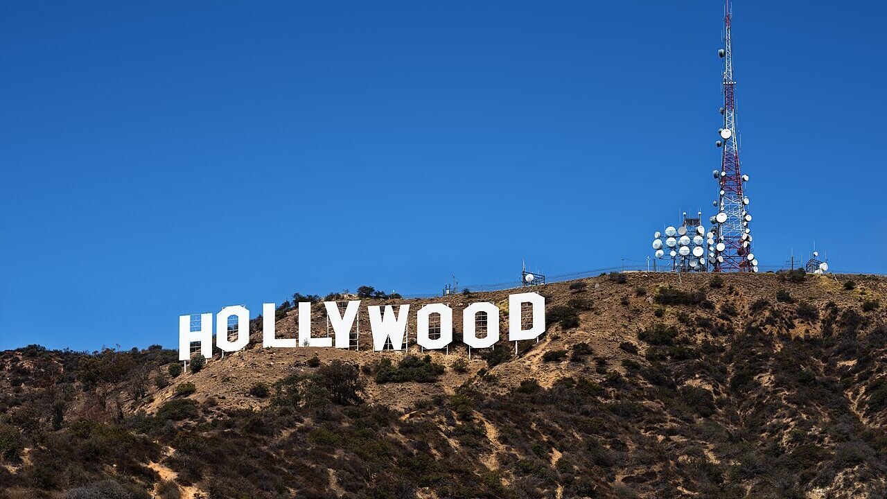 The Hollywood Sign in the hills above Los Angeles