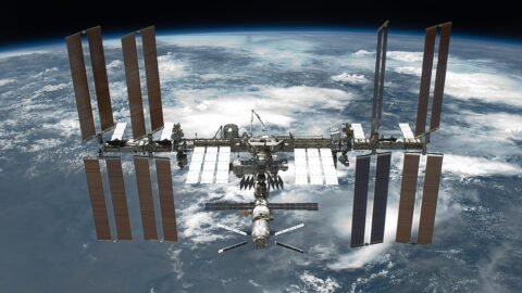 The International Space Station in Earth orbit