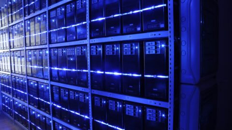 Illuminated server racks in a data center
