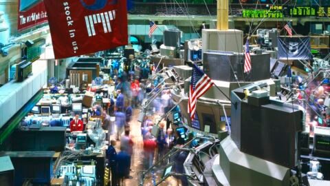 Busy trading floor at the New York Stock Exchange