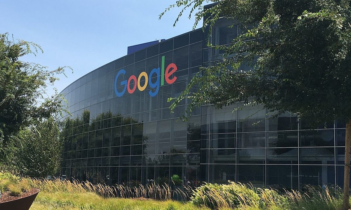 Google headquarters building with the company logo in California